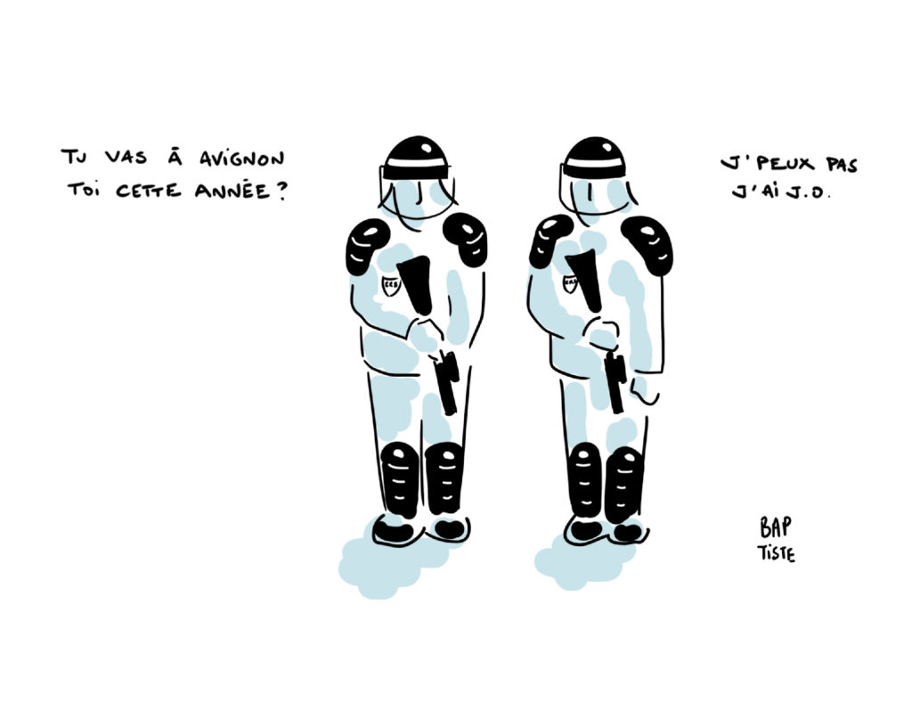 Dessin de presse de Baptiste Fuchs sur le thème Jeux olympiques et culture.