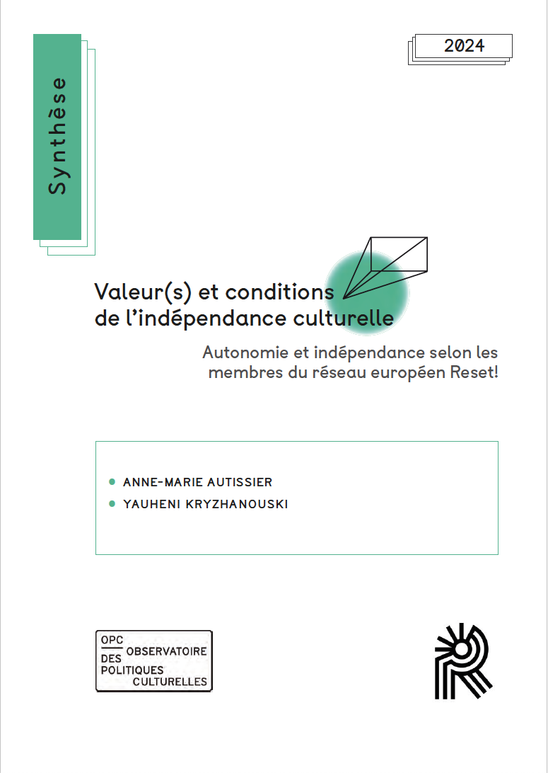 Couverture de l'étude sur l'indépendance culturelle