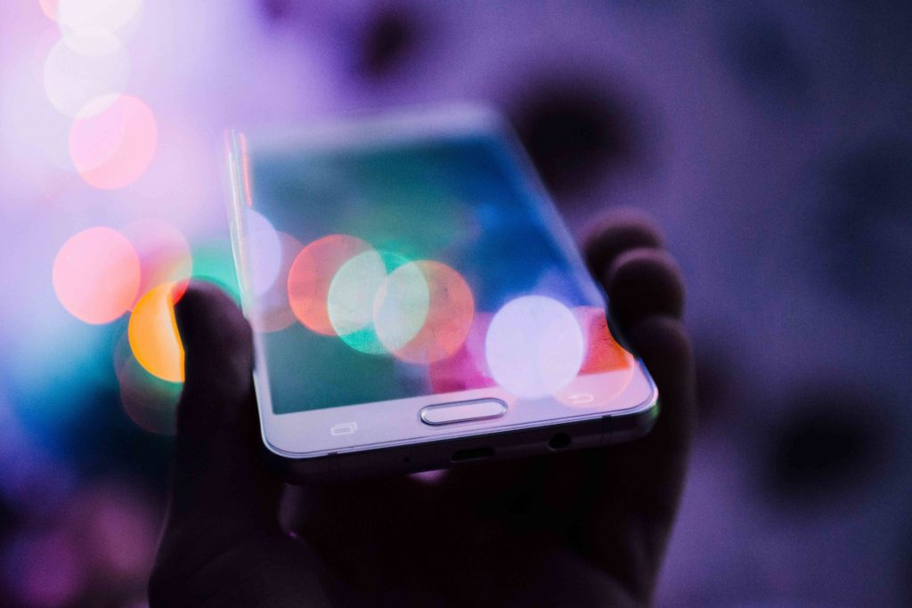 Smartphone avec bulles de couleur